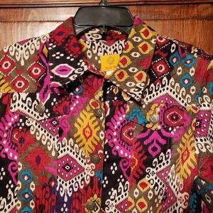 Ruby Rd Southwest Geometric Cotton Jacket size 12